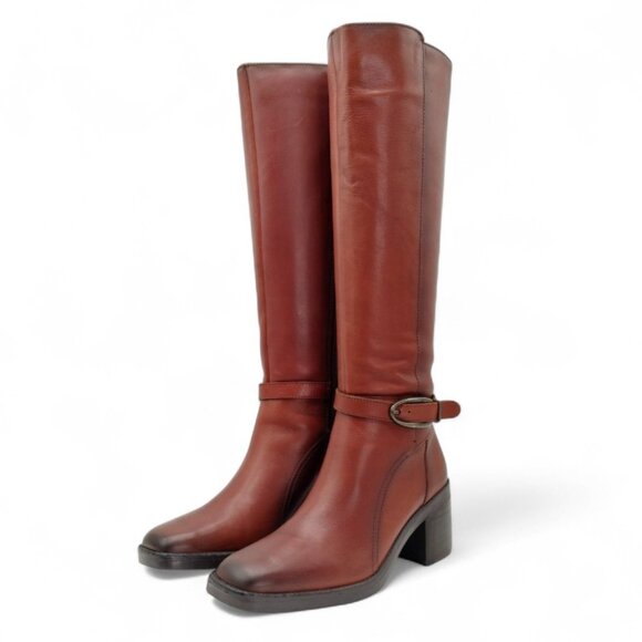 Naturalizer Women's Size 7.5 M Elliot Brown Leather Square Toe Knee High Boots - Picture 8 of 16